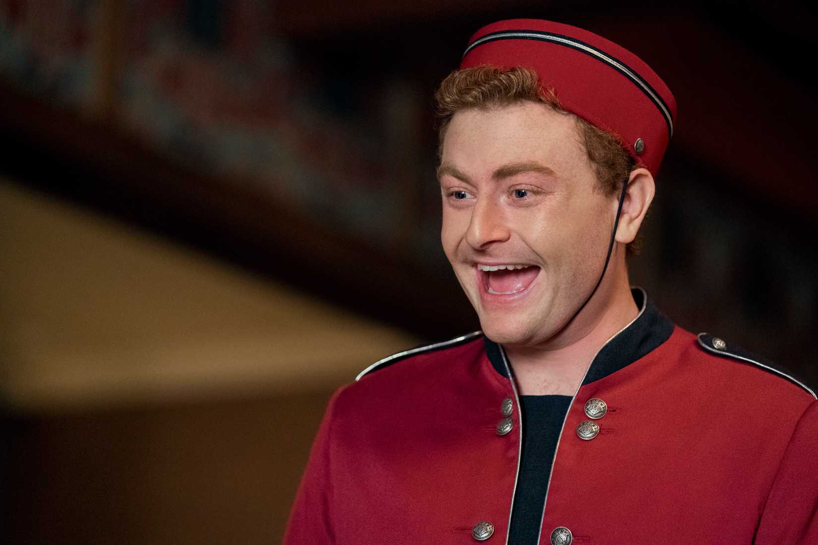 A.I. Guy in Upload, dressed as an elevator bellhop